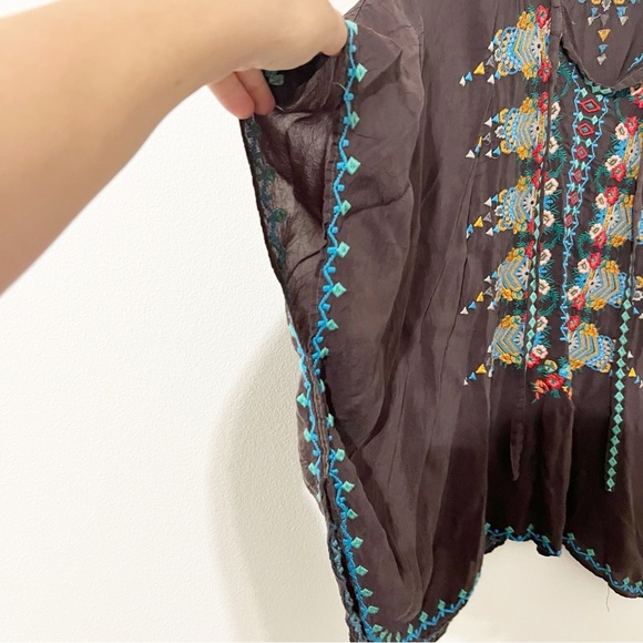 Johnny Was Embroidered Poncho Top Blouse Size Small S - Picture 4 of 6